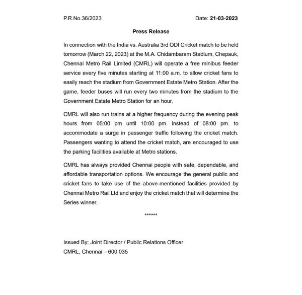 இலவச மினி பஸ் சேவை 