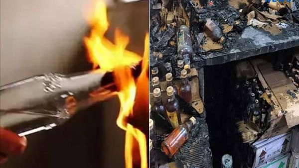 Petrol bomb hurled at Tasmac shop in Valasaravakkam, Chennai Youth arrested Petrol bomb hurled at Tasmac shop in Valasaravakkam, Chennai Youth arrested
