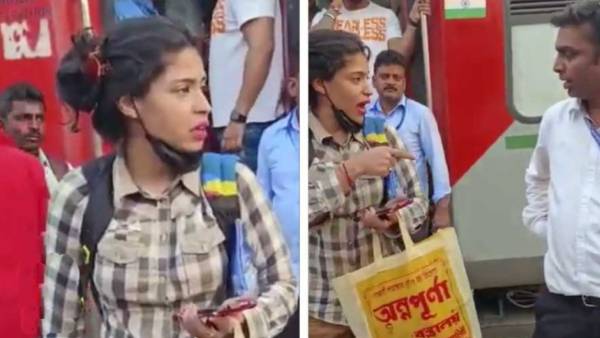 Bengaluru : A heated altercation between a ticket checker and a passenger at KR Puram Railway station 