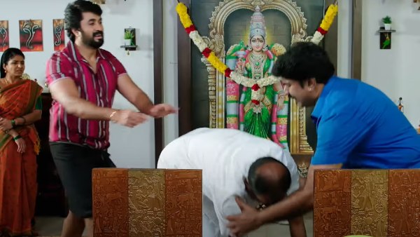 காலில் விழுந்த குணசேகரன்