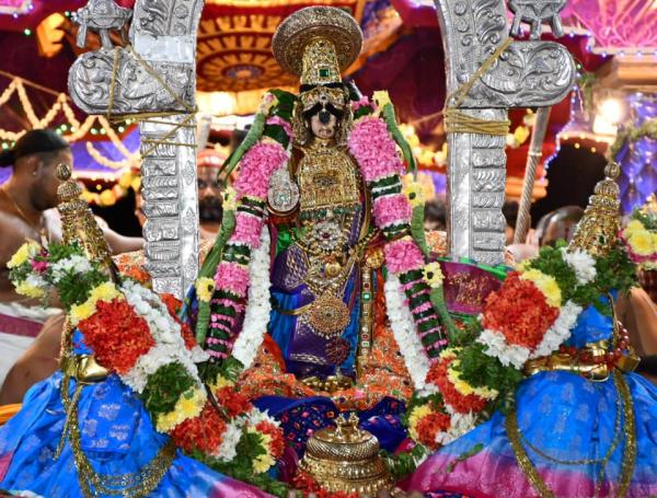 Srirangam Masi Theppathruvizha: Namperumal crawled with Upaya Nachiyars..Govinda slogan 