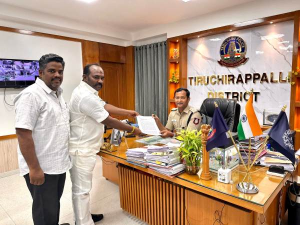 Anbil mahesh supporter Muralikrishnan has given complaint to Trichy SP against Annamalai Anbil mahesh supporter Muralikrishnan has given complaint to Trichy SP against Annamalai