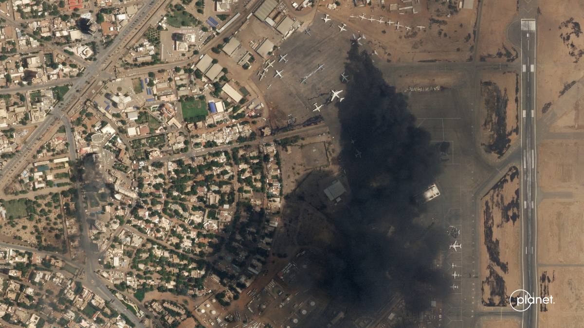 Damage Scenes of the conflict in Sudan seen from space 