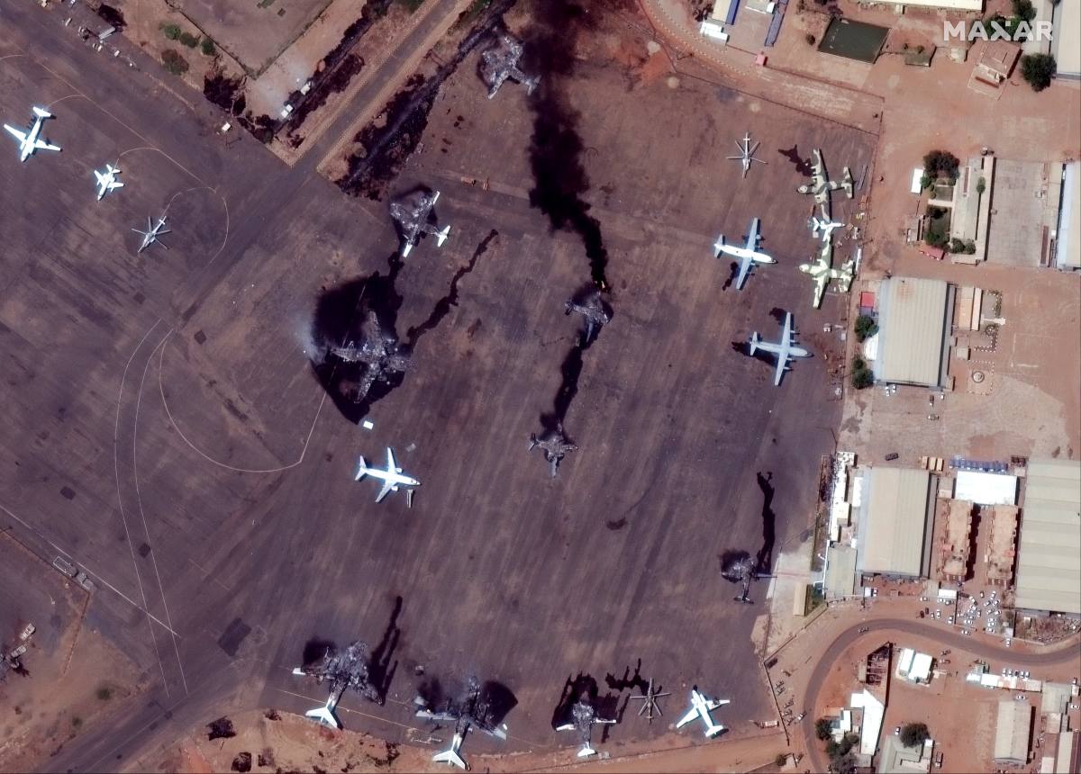 Damage Scenes of the conflict in Sudan seen from space 