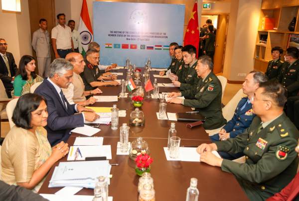 Union Defence Minister Rajnath Sing meets China Defence Minister Li Shangfu 