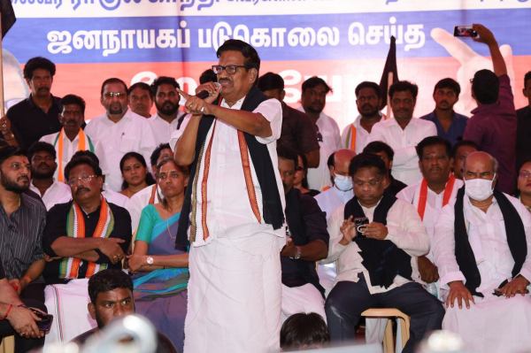 police have registered a case against 600 Congressmens, including TNCC President KS Azhagiri 