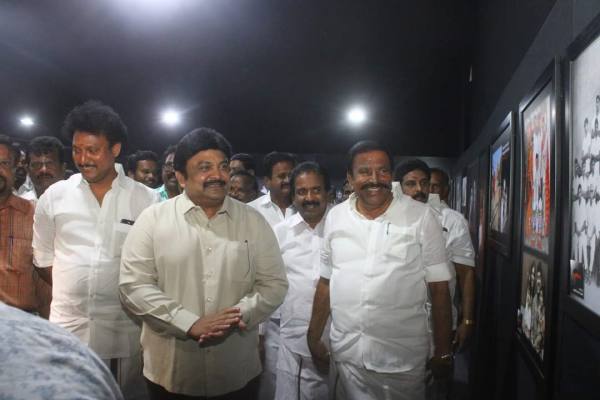Minister Kn Nehru and Actor Prabhu Inagurating the Stalin photo exhibition in Trichy 
