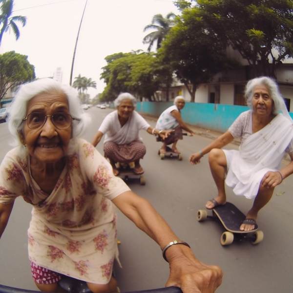  Internet Stunned to see AI-Generated Pics Showing Elderly Women Skating On Streets 