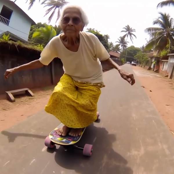  Internet Stunned to see AI-Generated Pics Showing Elderly Women Skating On Streets 