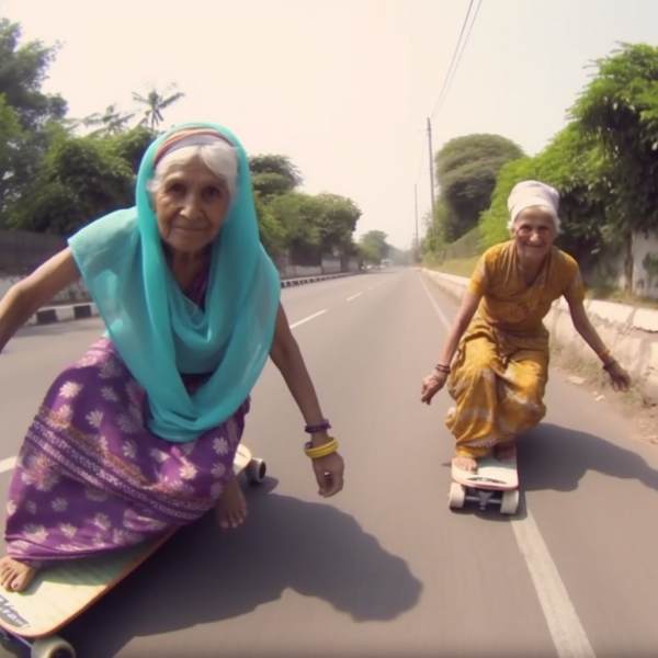  Internet Stunned to see AI-Generated Pics Showing Elderly Women Skating On Streets 