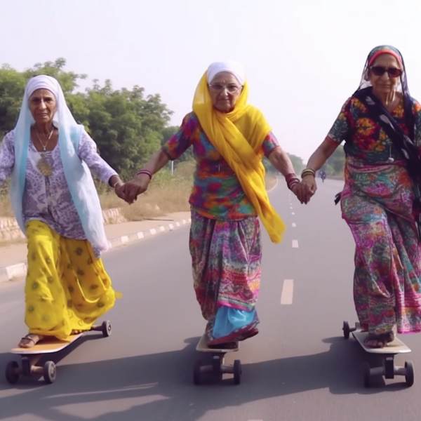  Internet Stunned to see AI-Generated Pics Showing Elderly Women Skating On Streets 