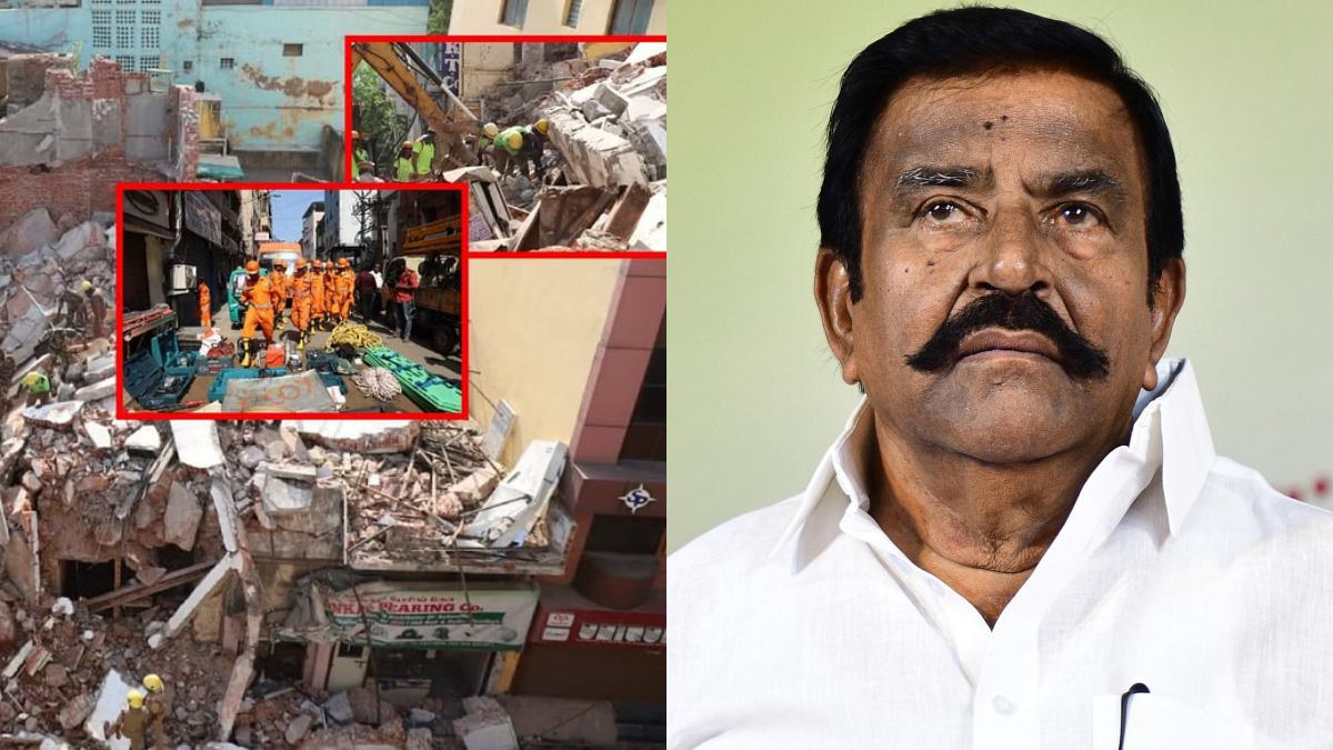 No one was trapped in Chennai Mannady building accident - Minister KN Nehru No one was trapped in Chennai Mannady building accident - Minister KN Nehru