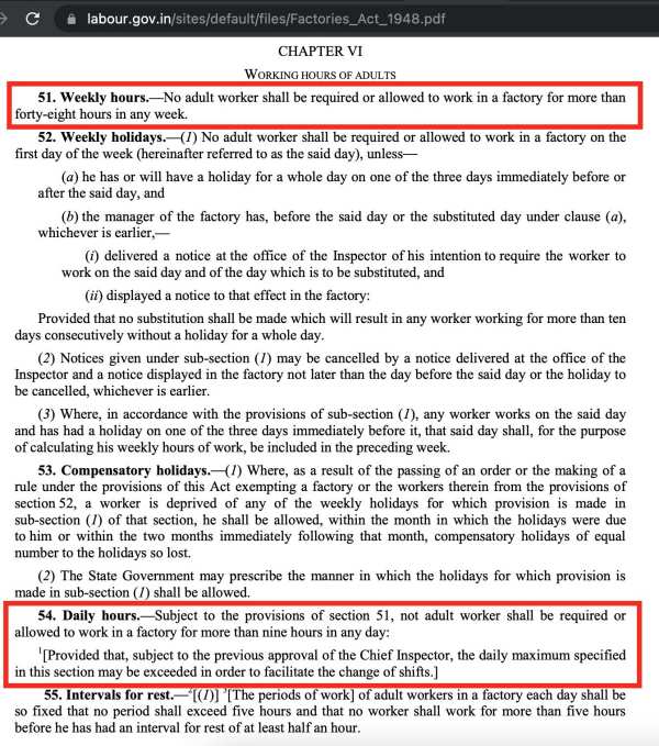  12 hours work law: What is the need for exemption under section 51 of Factory law? 