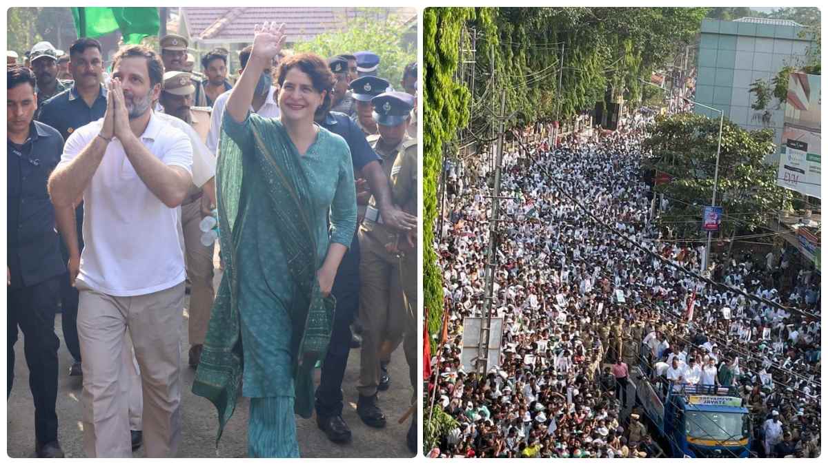 Rahul Gandhi hold rally using truck in wayanadu and people gathered massively 