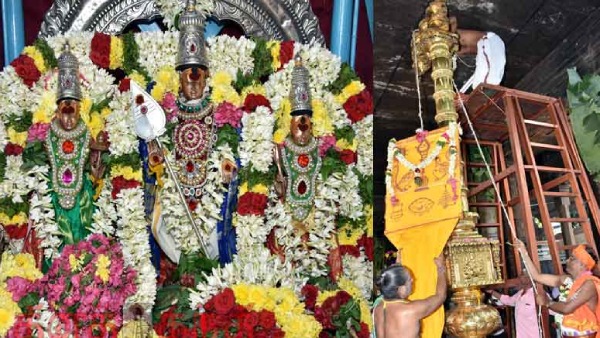 பஞ்சாமிர்தம் தயாரிக்கும் பக்தர்கள் 