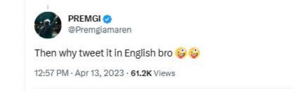 Actor Premji troll youtube Madan Gowri who Opposing Hindi Imposition 