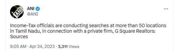 Income Tax raid conducted at G Square firms in Tamilnadu 