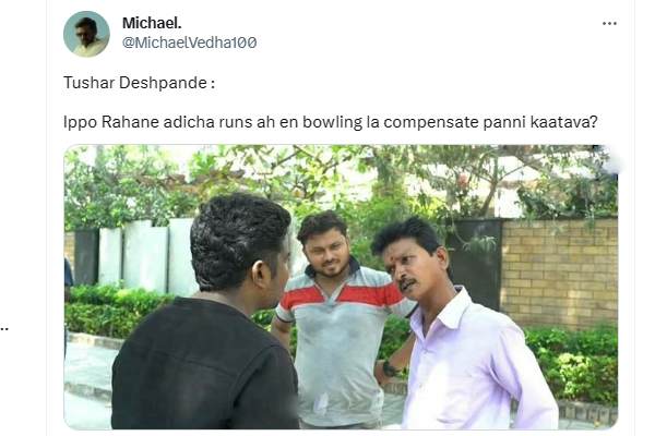 MEMES: Some humour amid the CSKs massive winning against KKR with Rahanes batting 