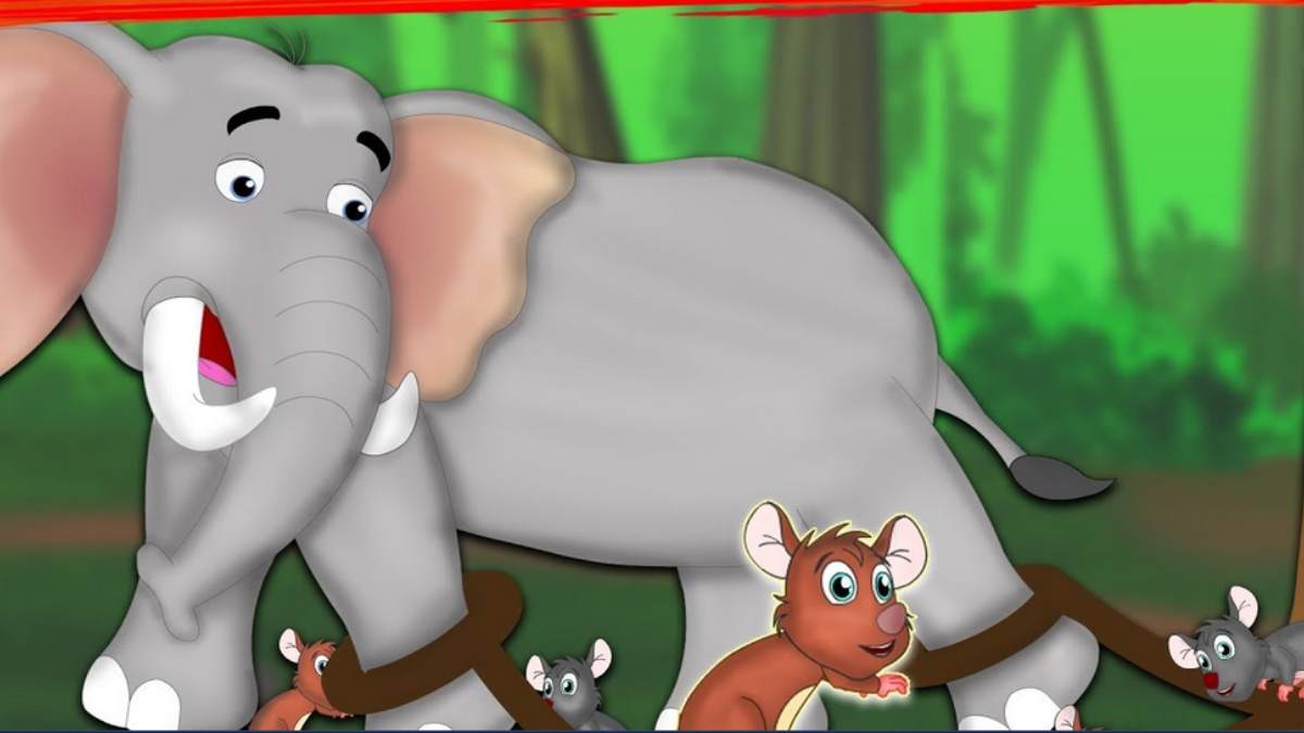 Short story for kids in Tamil : The King elephant and Hamsters 