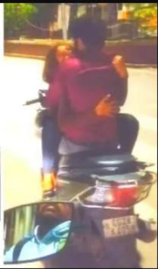 Youth man romantic ride with girl friend in a scooty caught by police in chattisgarh 