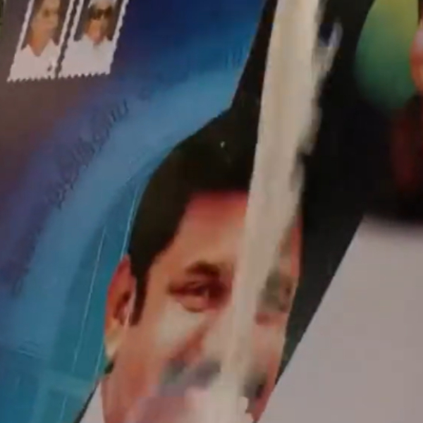  ADMK volunteers poured milk on Edappadi Palanisamy picture in AIADMK head office