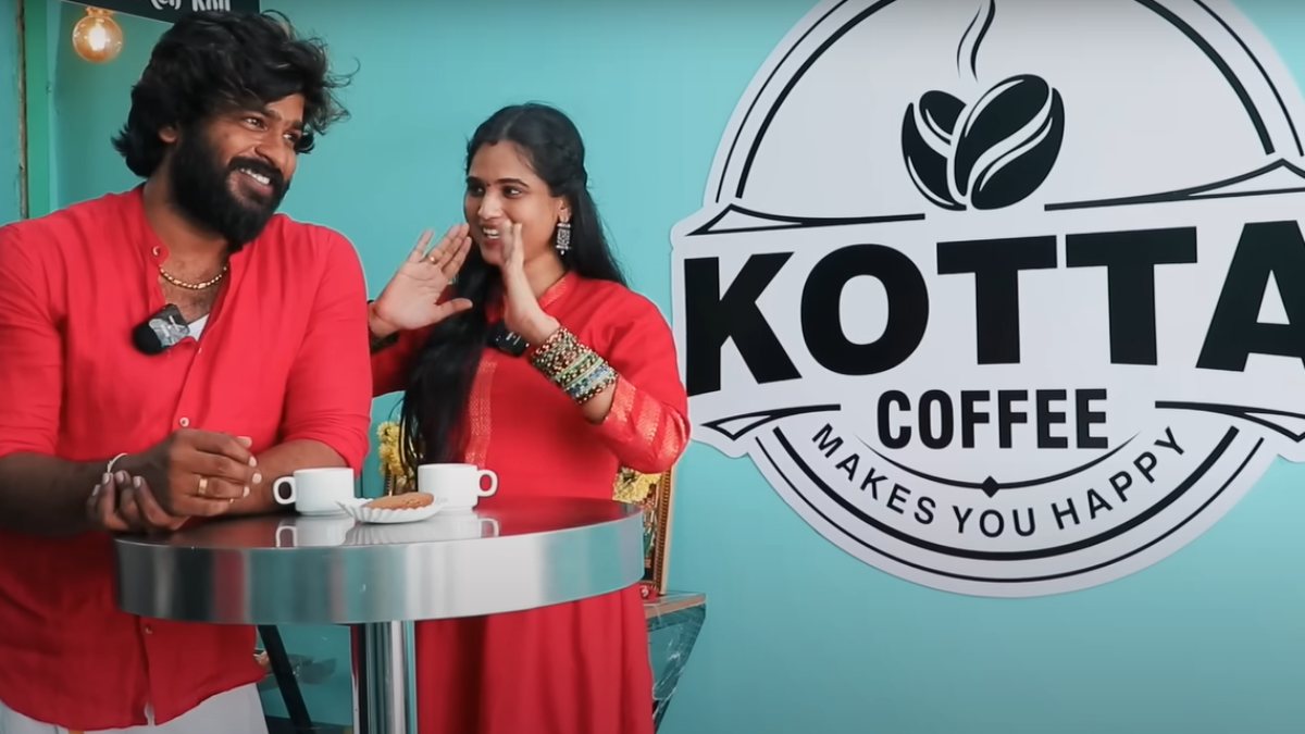 Actor Naveen and Kanmani have started a new coffee shop Actor Naveen and Kanmani have started a new coffee shop