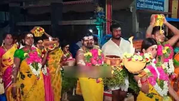Actor Ganja karuppu worship at Samayapuram Mariamman temple with the request of Edappadi Palanisamy to become Chief Minister 