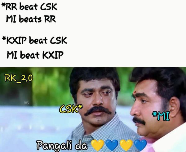 Funny memes Collection on CSK vs MI