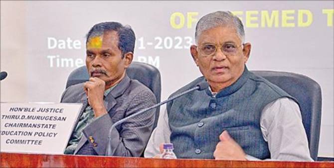 Justice murugesan denied jawahar nesan allegations on State Education Policy Committee Justice murugesan denied jawahar nesan allegations on State Education Policy Committee