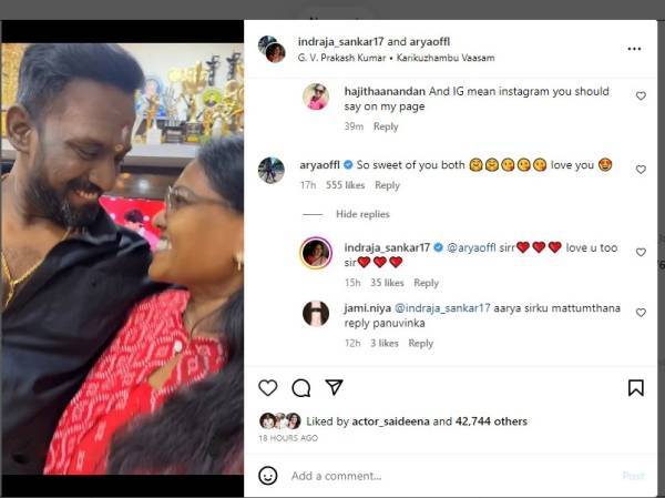 Actor Aryas response to the video of Robo Shankar dancing with his wife