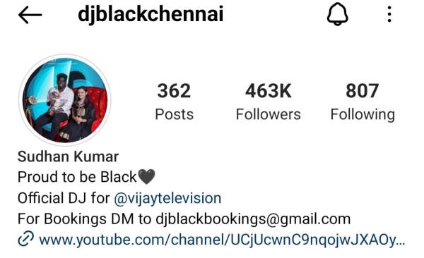 DJ Black has a photo with Pooja as his profile on his Instagram page 