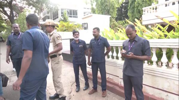 Ahead of Assembly election results today, Security outside Karnataka CM Basavaraj Bommais residence in Hubballi 