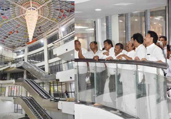 Ministers satisfied with the interiors of Madurai Kalaignar library where 97% work finished 