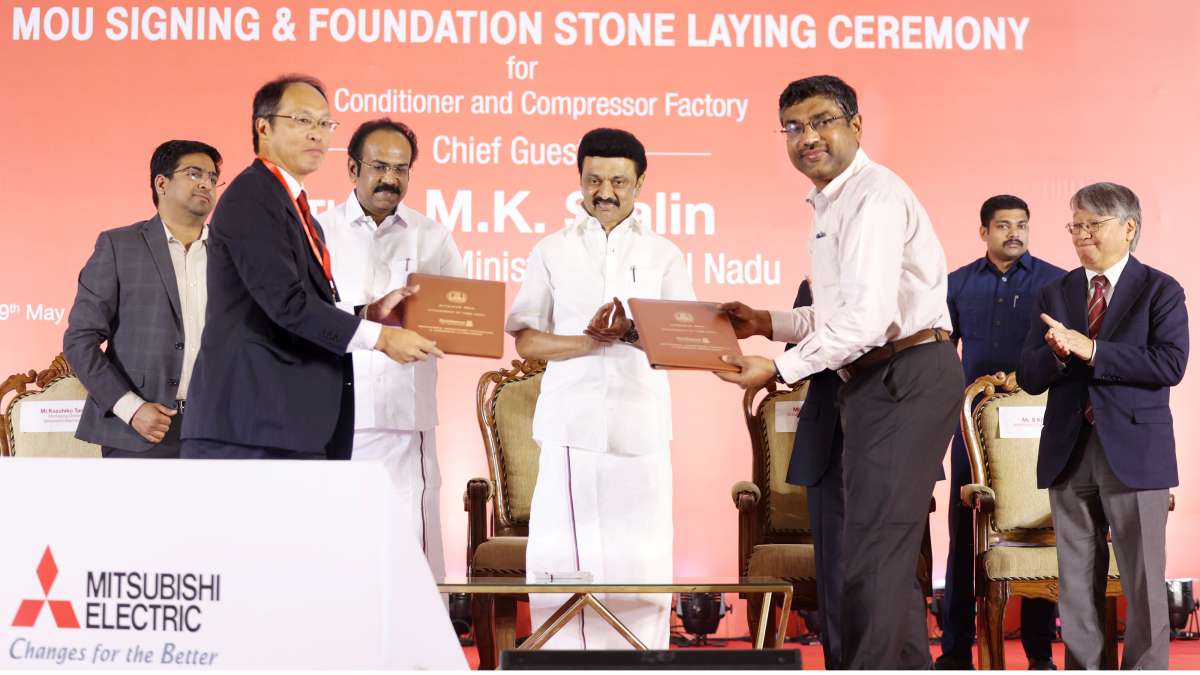 Mitsubishi electric invested in Tamilnadu and manufaturing unit work started by MK stalin 