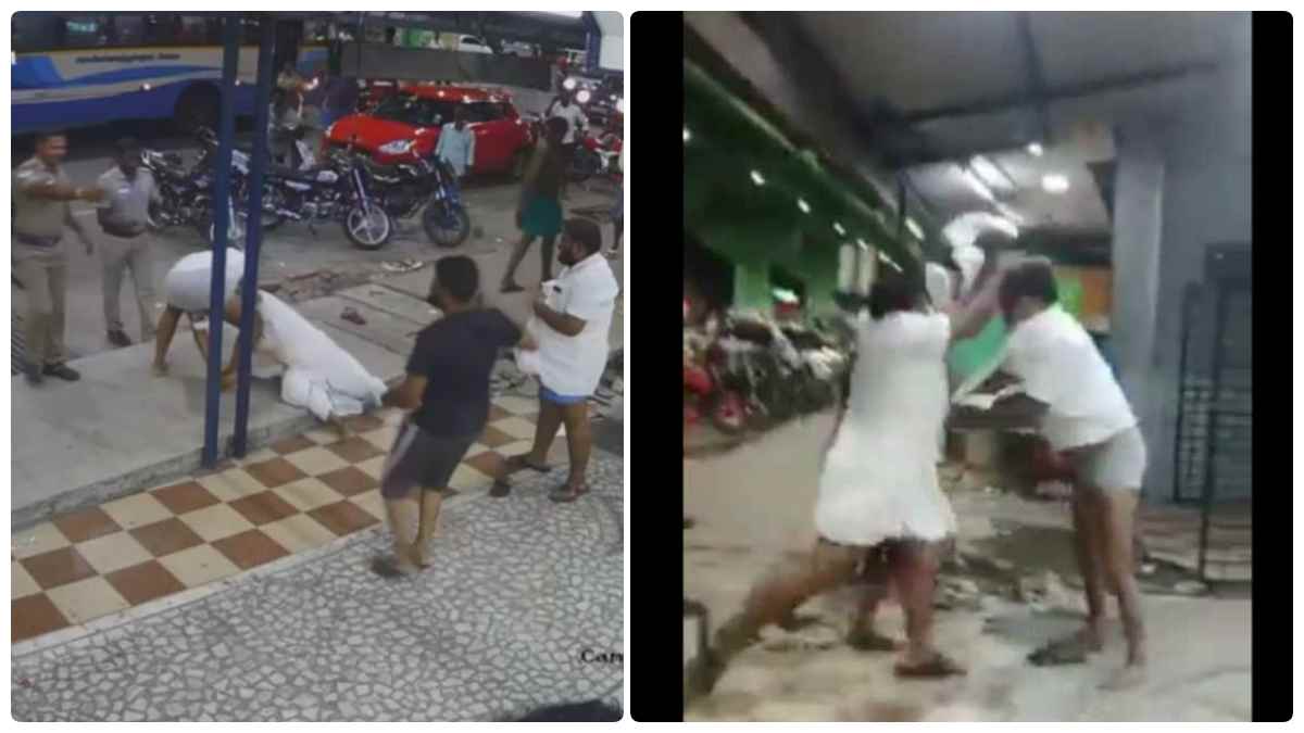 Video: BJP leader vs Hindu makkal katchi leader clash in dharapuram Video: BJP leader vs Hindu makkal katchi leader clash in dharapuram