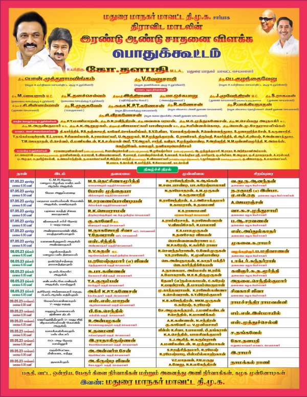 Minister PTR Palanivel Thiyagarajans name was removed from Madurai DMK public meeting Minister PTR Palanivel Thiyagarajans name was removed from Madurai DMK public meeting