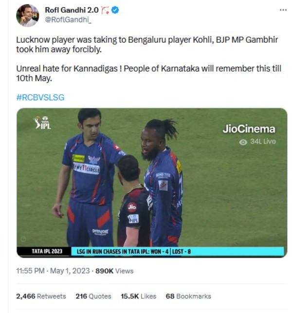 Did BJP MP Gautam Gambhir insult RCB and Karnataka while fighting with Kohli? 