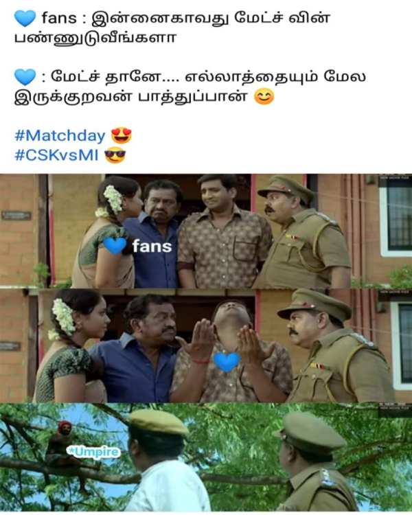 Funny memes Collection on CSK vs MI