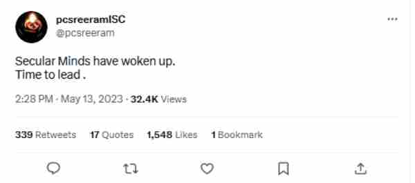 P.C.Sreeram says that Secular Minds have woken up 