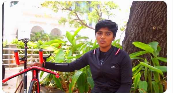 Minister Udhayanidhi Stalin Gifts Rs 14 Lakh Racing Bicycle to Cyclist Tabitha 