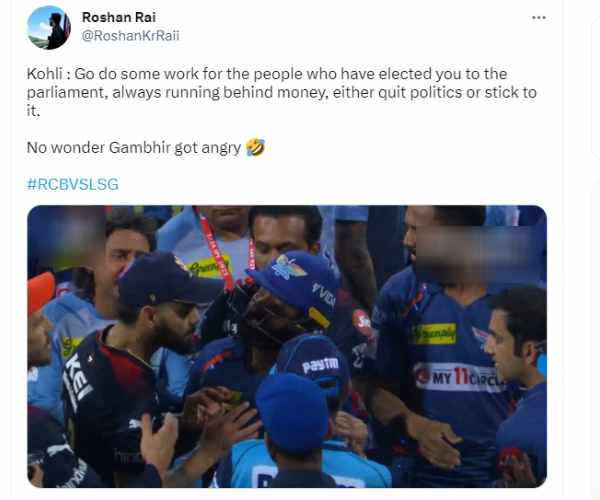 Did Viraj Kohli talk about Gautam Gambhirs MP post in the RCB clash with Lucknow in IPL 2023? 
