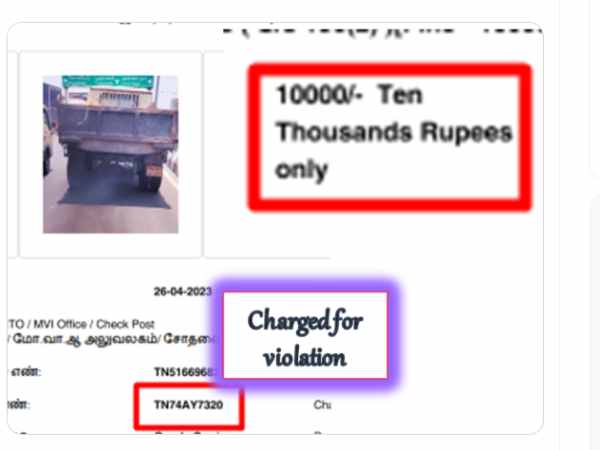 Chennai police super action: 10,000 rupees fine for a vehicle spewing smoke on Koyambedu flyover 