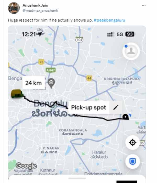 Bengaluru Man shares longest Waiting Time For Auto Stuns Internet