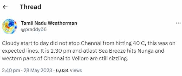 What Tamilnadu weatherman said about weather in Chennai and other areas What Tamilnadu weatherman said about weather in Chennai and other areas