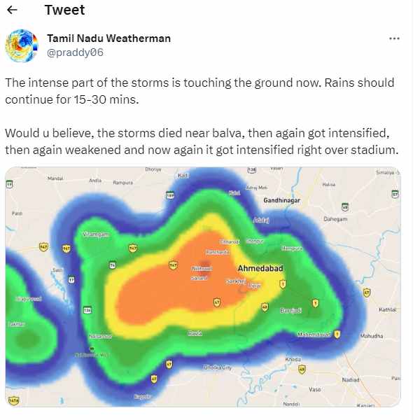  Will Rain affect IPL finals between CSK and Gujarat waht tamilnadu weatherman says