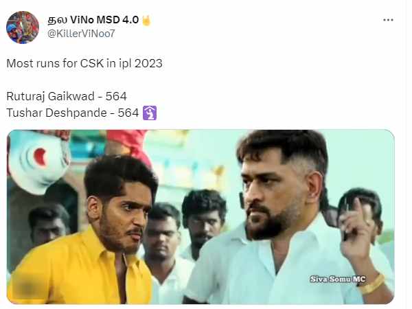 IPL 2023 memes Tushar Deshpande conceded 50 runs in finals IPL 2023 memes Tushar Deshpande conceded 50 runs in finals
