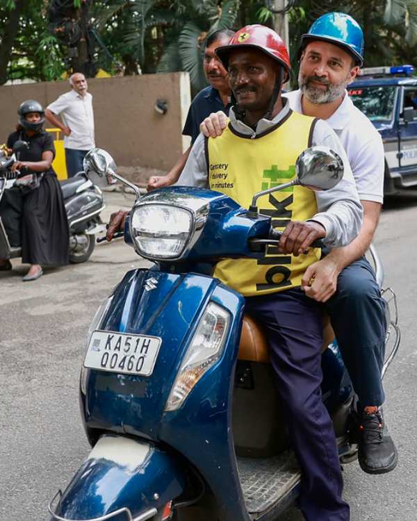  Why Rahul Gandhis Peak Bengaluru Moment, Ride With A Delivery Agent