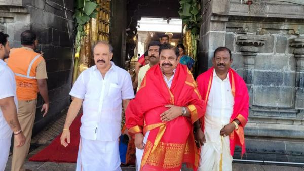 Edappadi Palanisamy today visits Tirupati Ezhummalayan Ashtadala Pada Padmaradhana seva 