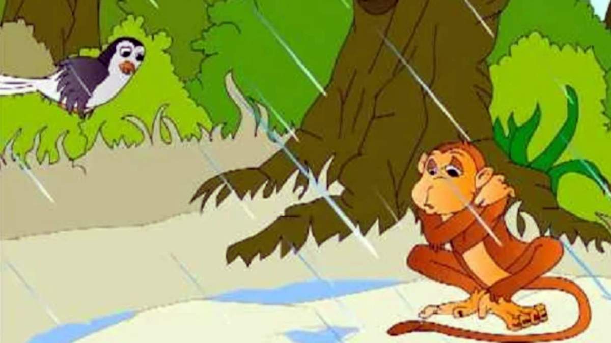 Short story for kids in Tamil : The sparrow and the monkey