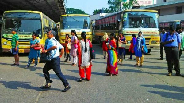 What is the reason for Chennai sudden bus protest